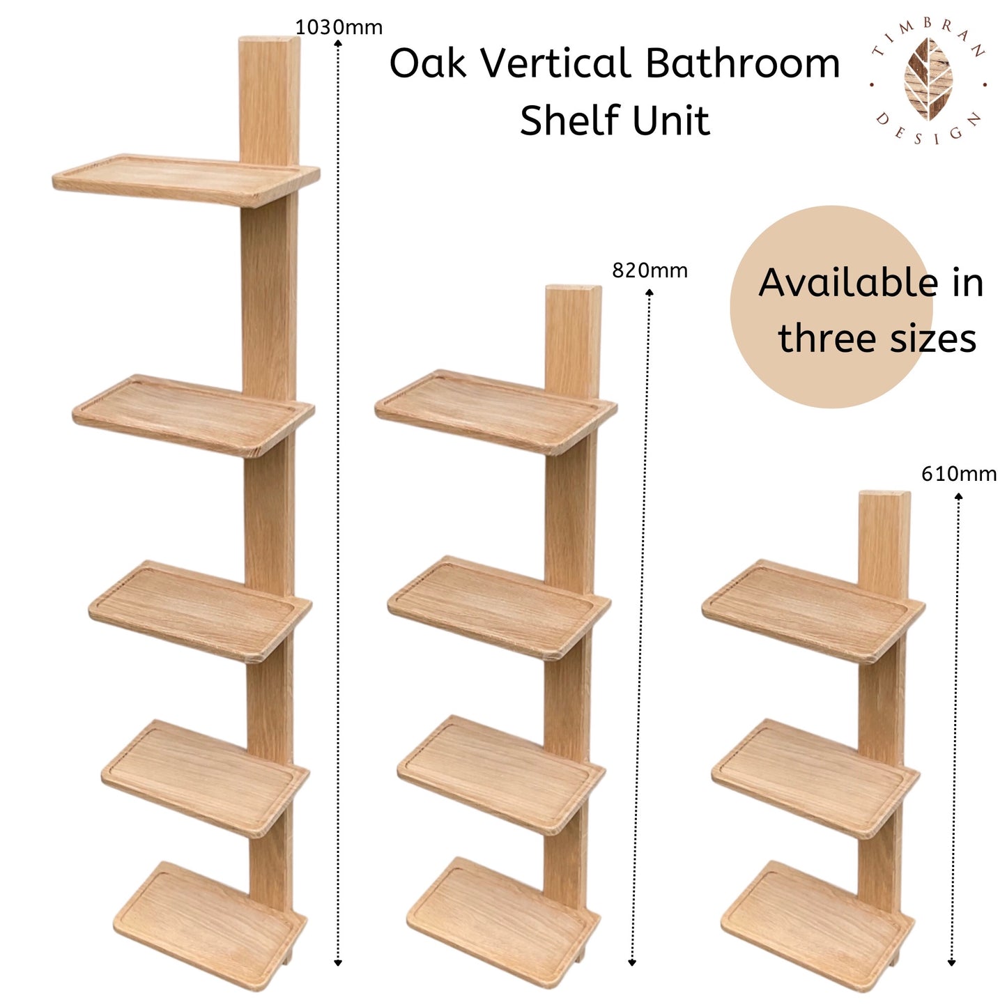 Bathroom shelf unit available in three sizes