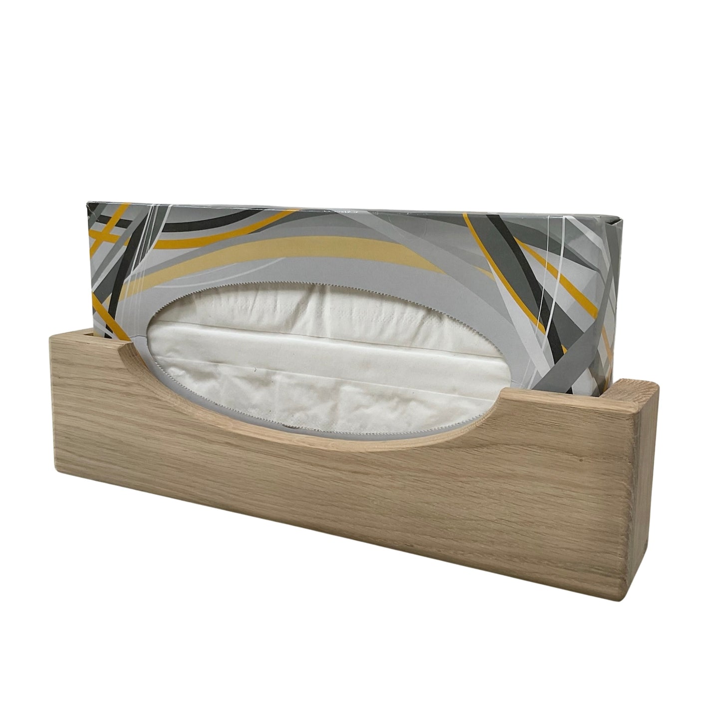 Tissue box in oak wall mounted