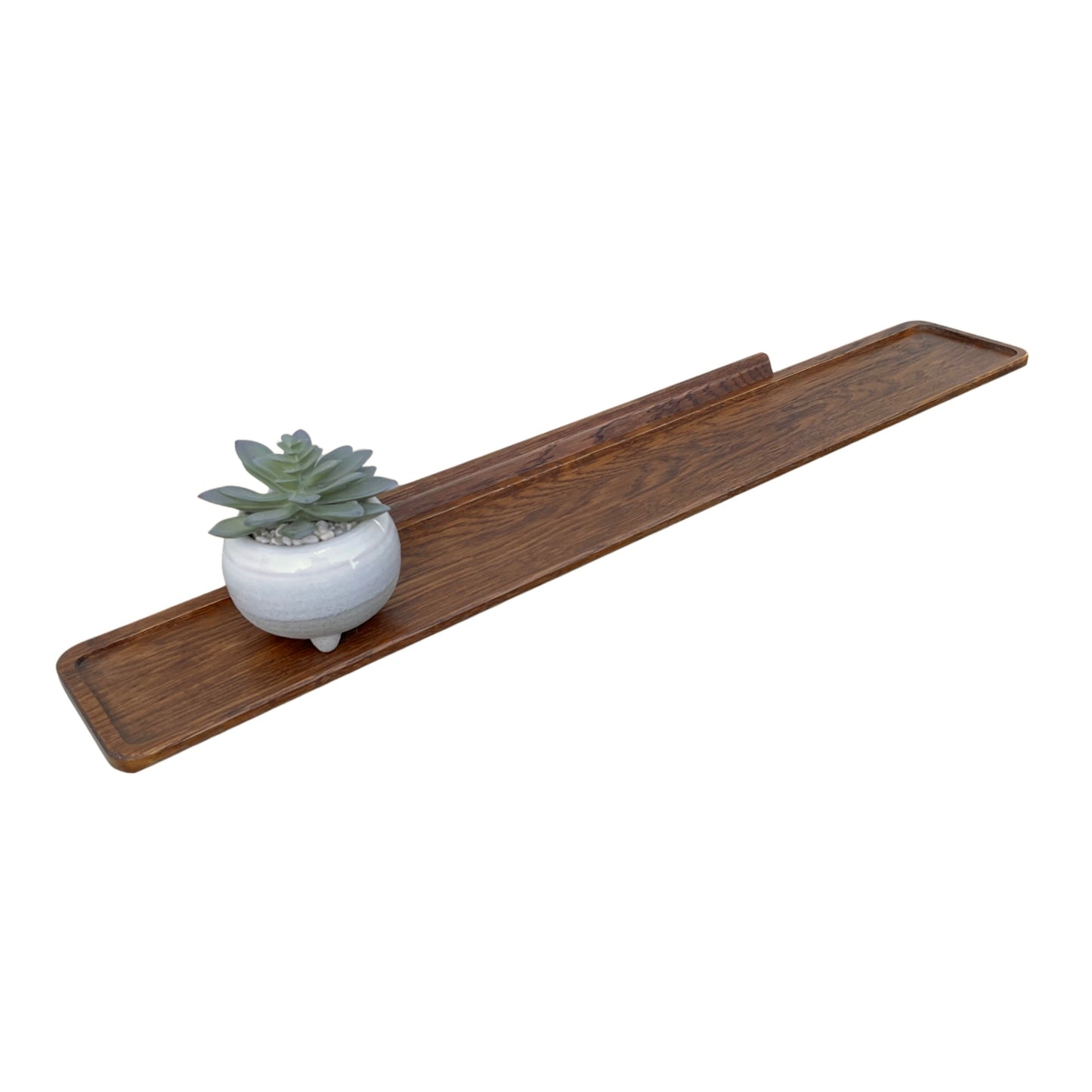 Walnut colour wall shelf with hand