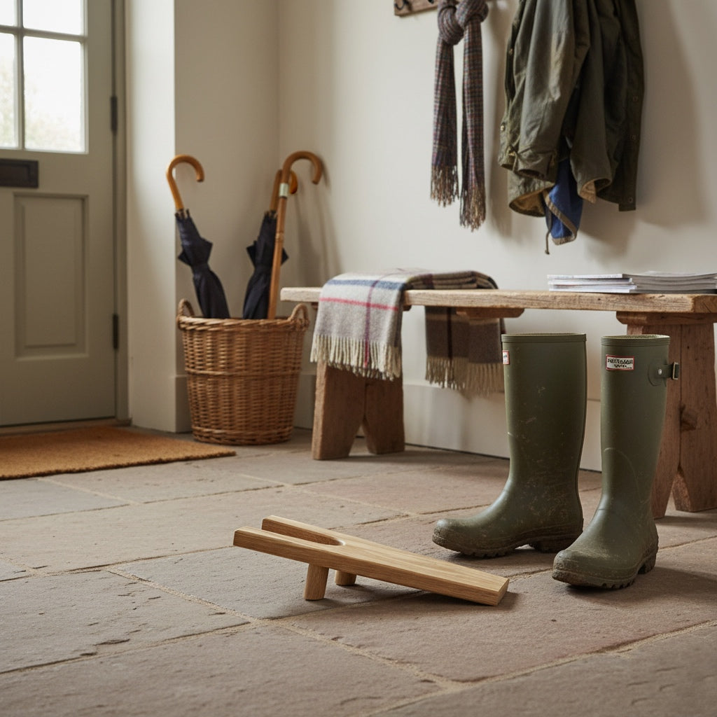 Solid Oak Boot Jack, welly remover