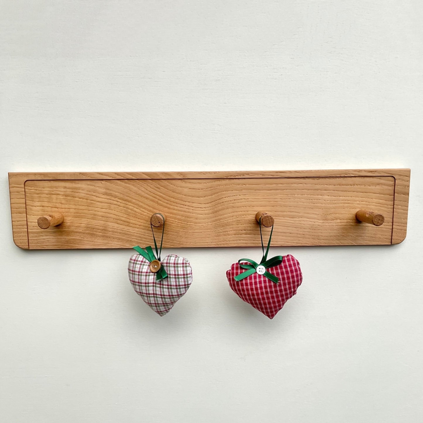 Wooden coat rack, peg rail, wall mounted