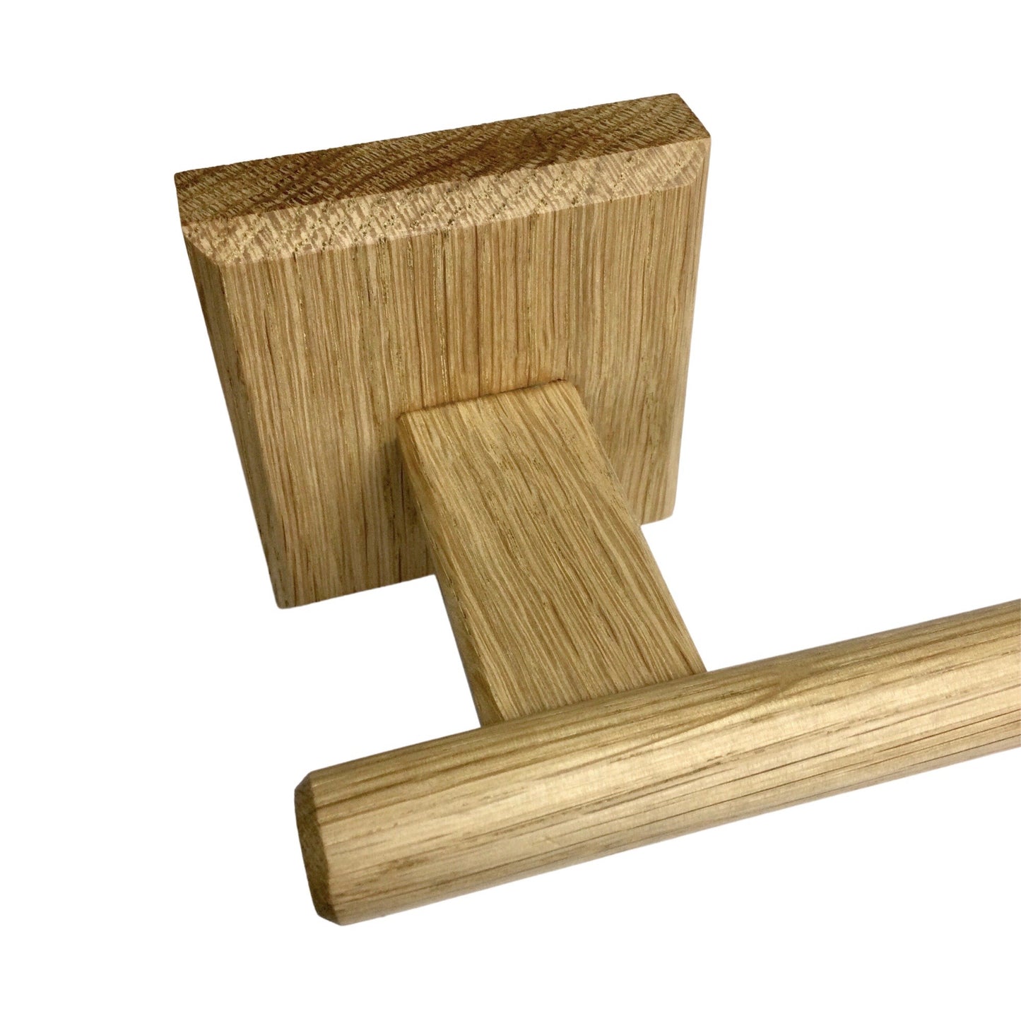 Handmade oak kitchen paper towel holder wall mounted