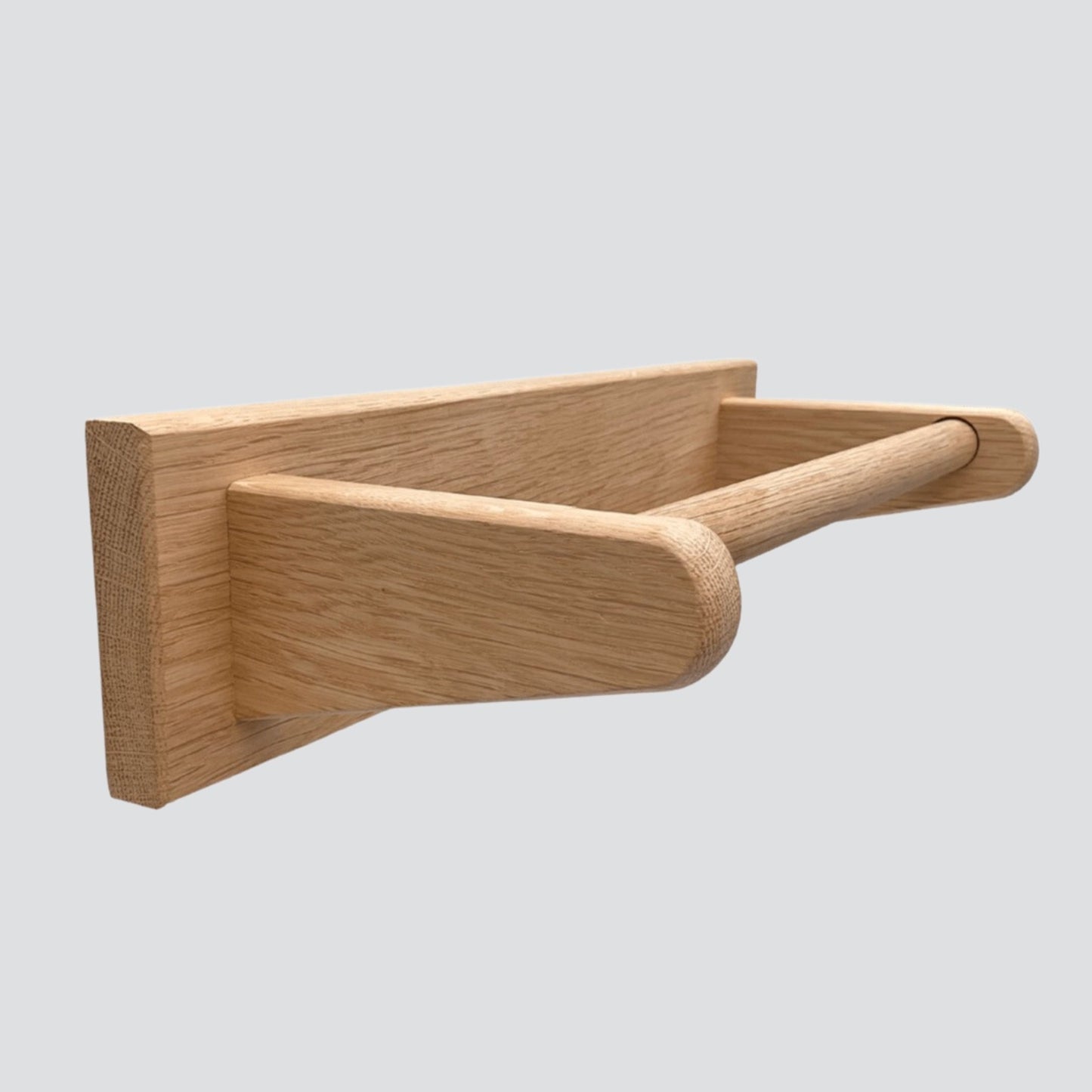 Wall mounted oak kitchen roll holder
