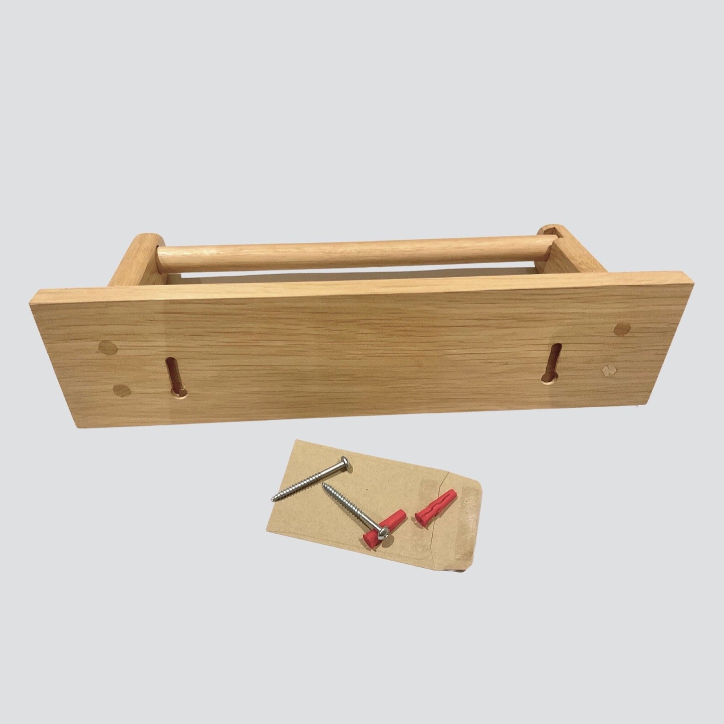 Kitchen roll holder with wall fixings