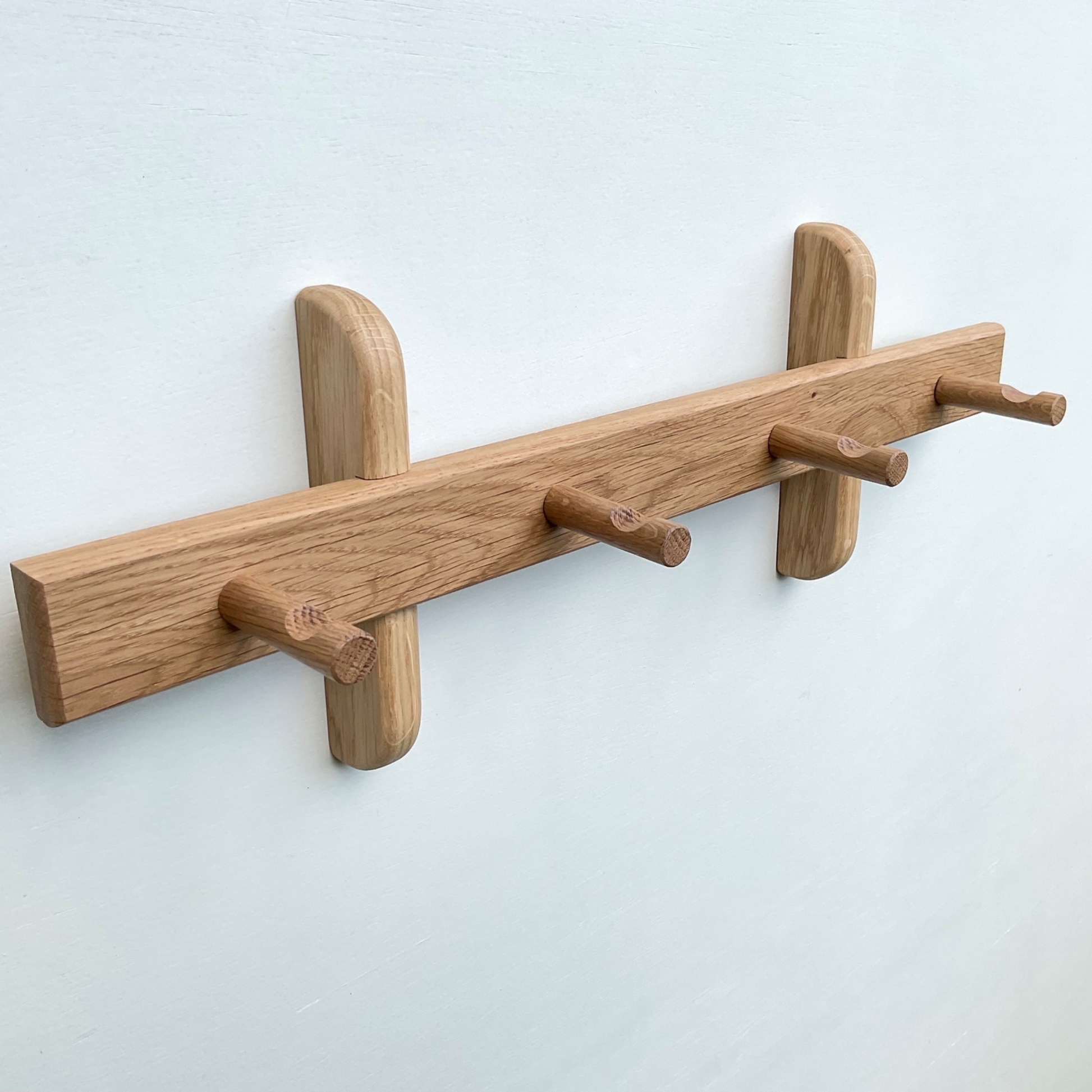 Oak reg rail, coat rack, peg hooks, coat Hooks, kitchen rail, handcrafted