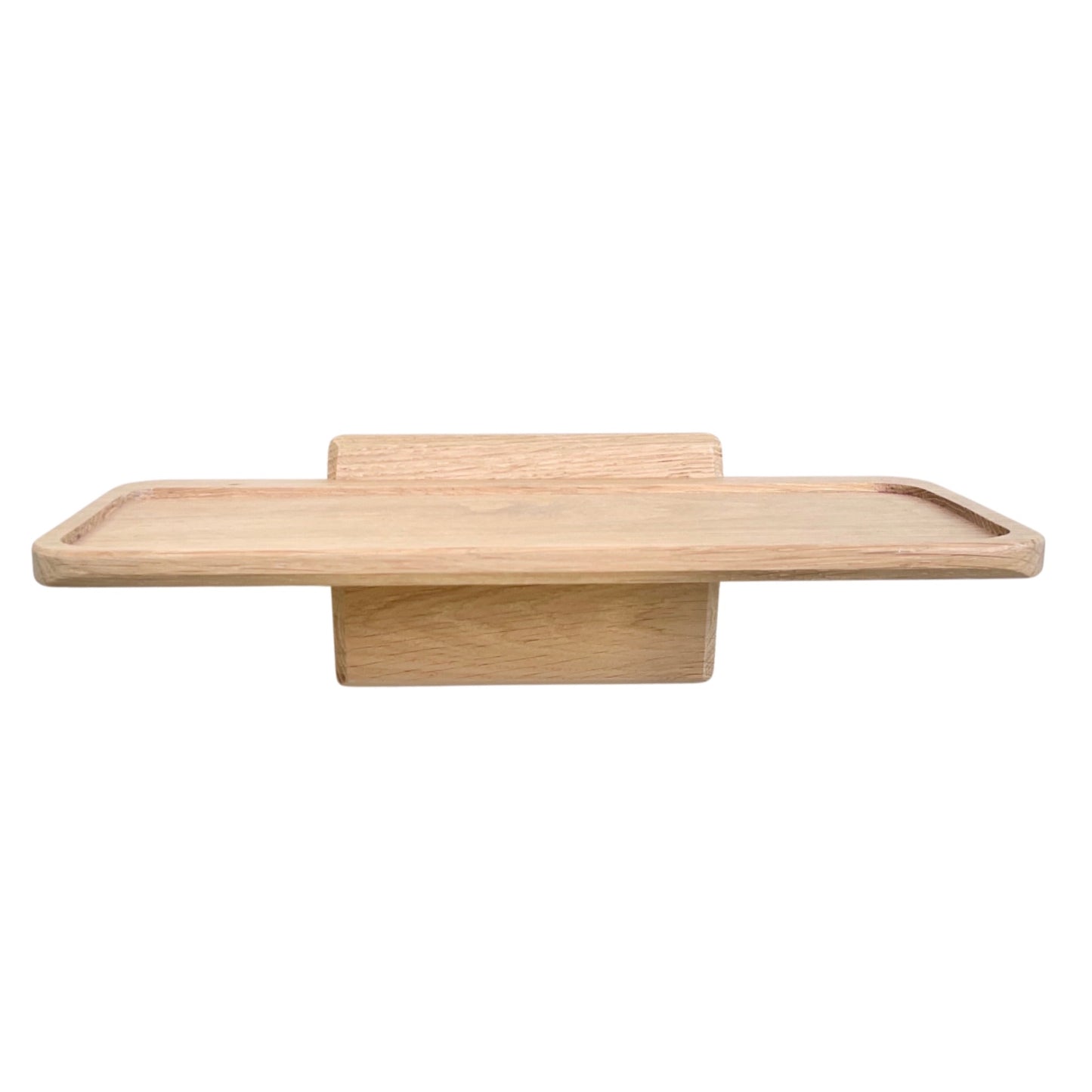 Oak bathroom shelf without towel pegs