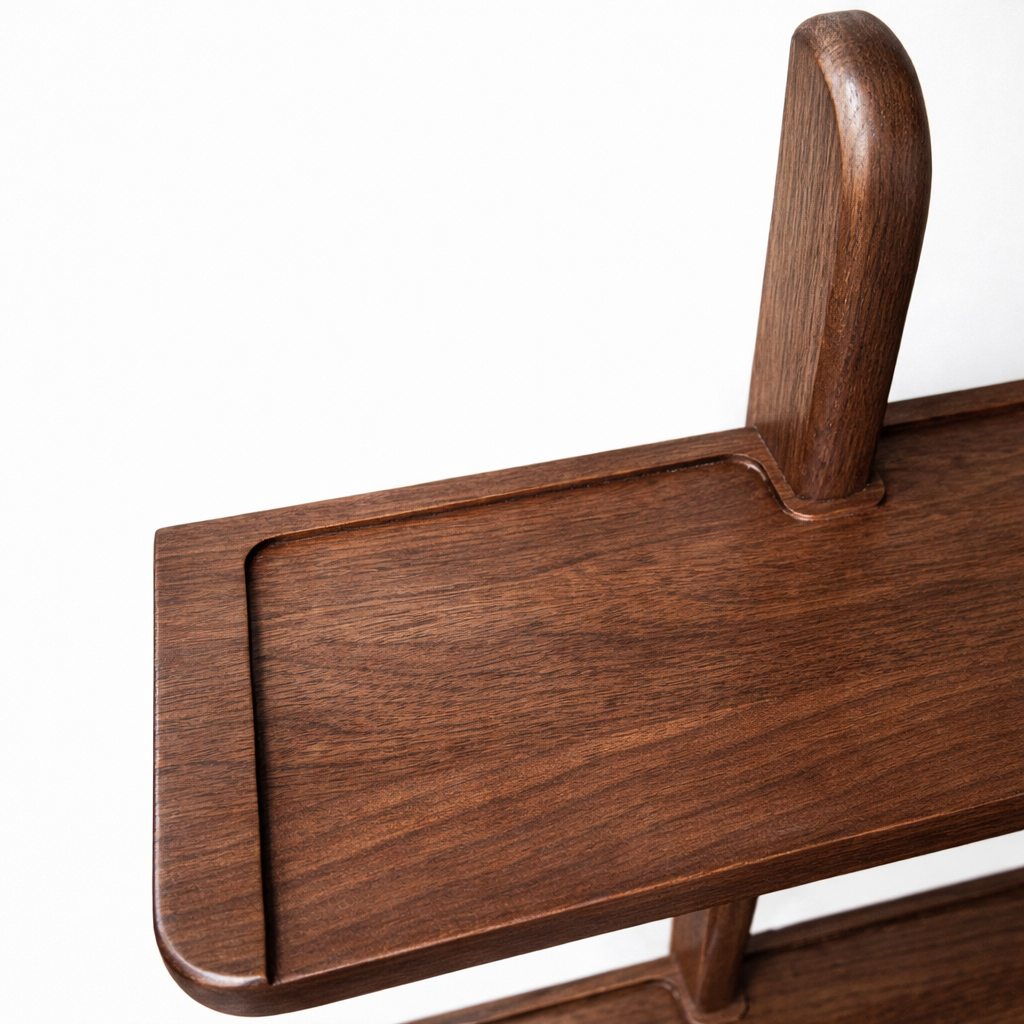 Oak Triple Wall Shelf Unit in Walnut