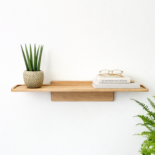 Oak scandinavian style wall shelf