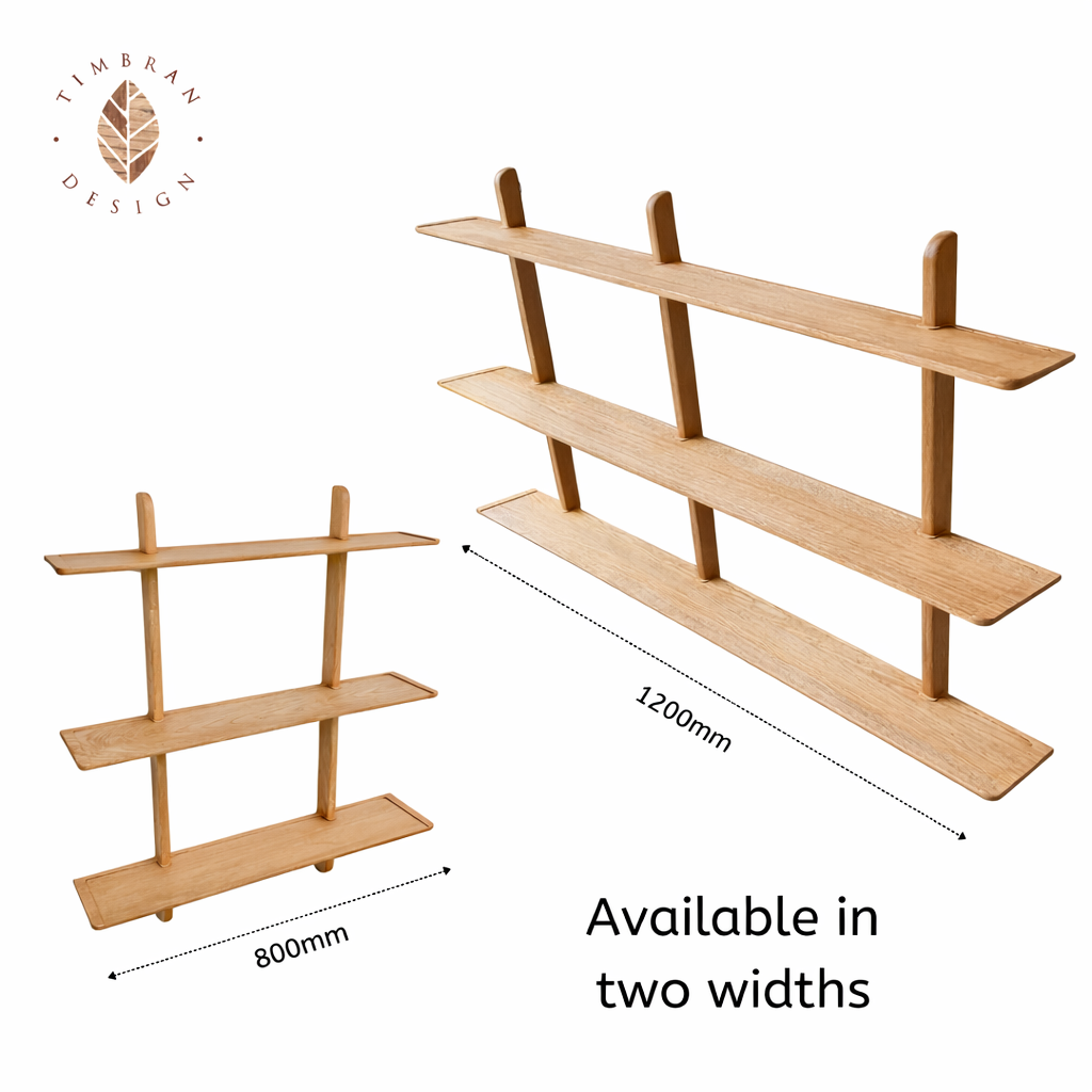 Large Triple Wall Shelf Unit in Oak