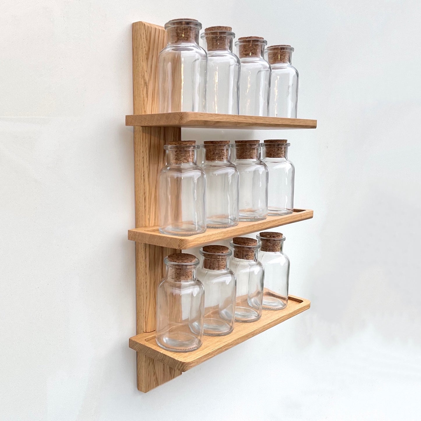 Handmade Wall Mounted Oak Spice Rack