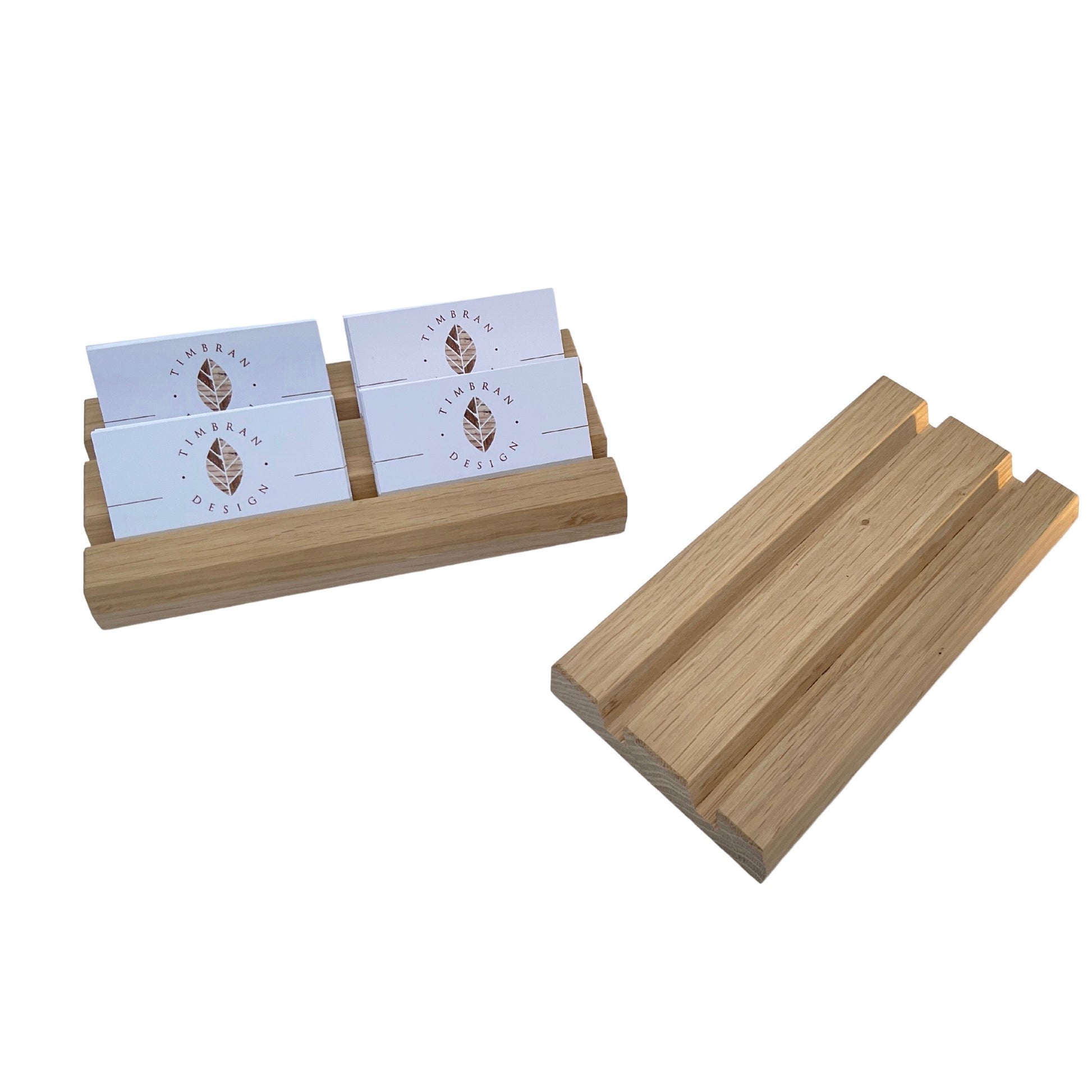 Oak business card holder