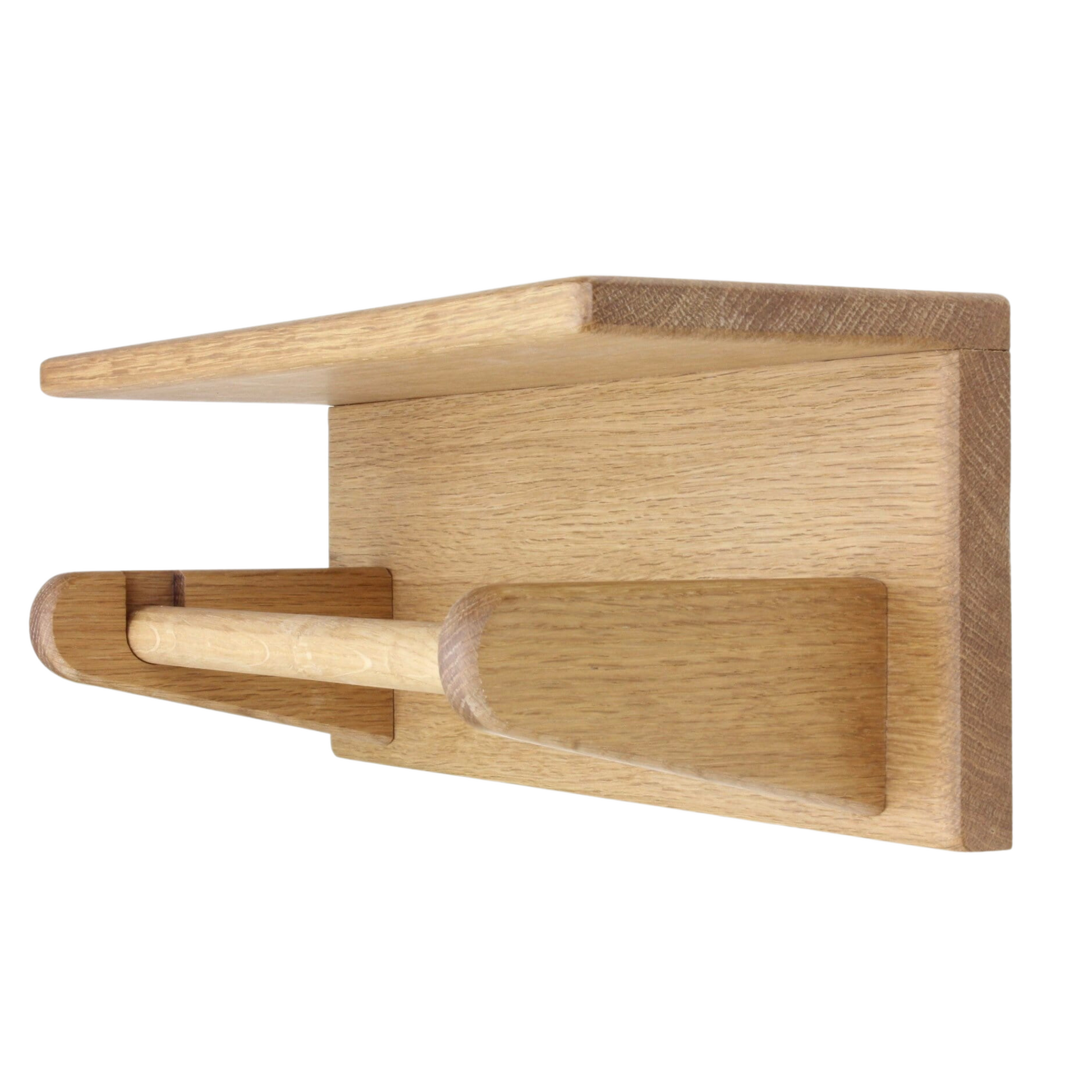 Wall mounted oak kitchen paper towel holder