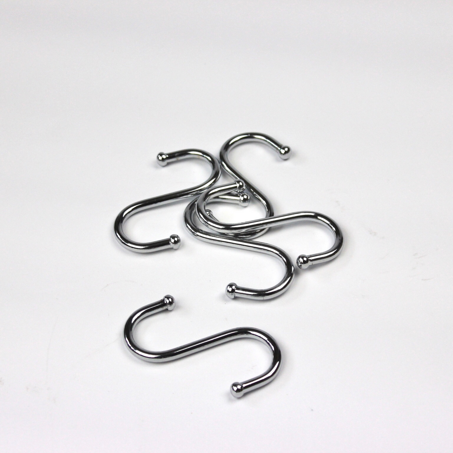 Kitchen utensil rail chrome hooks