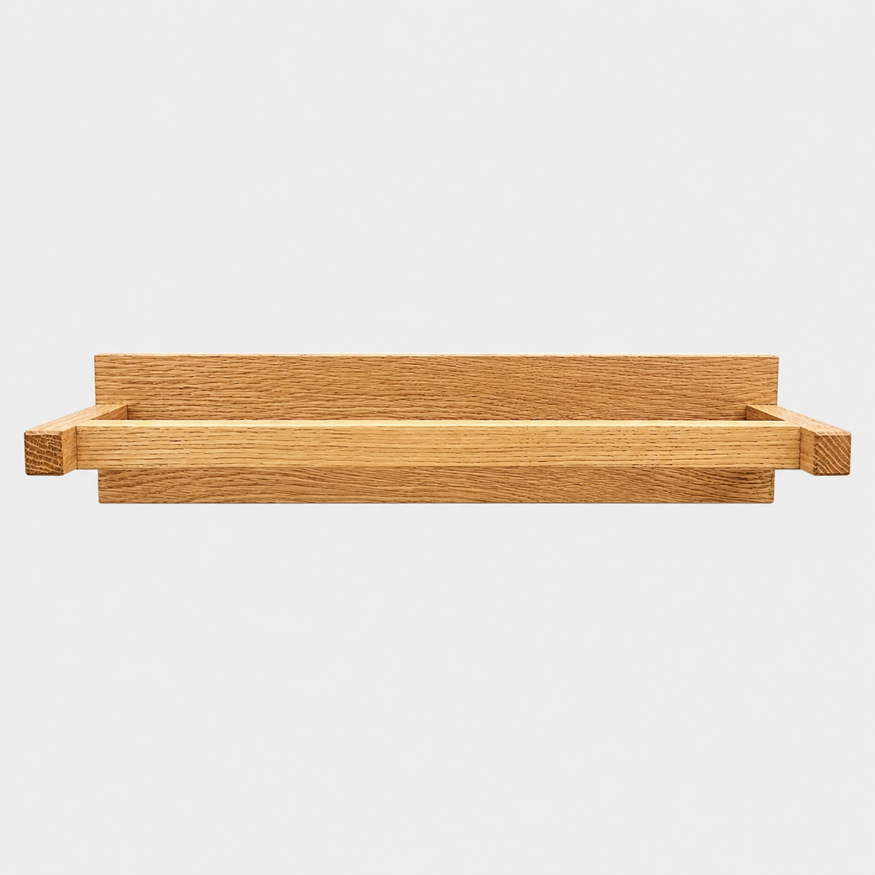 Handcrafted Wall mounted square solid oak bathroom towel holder