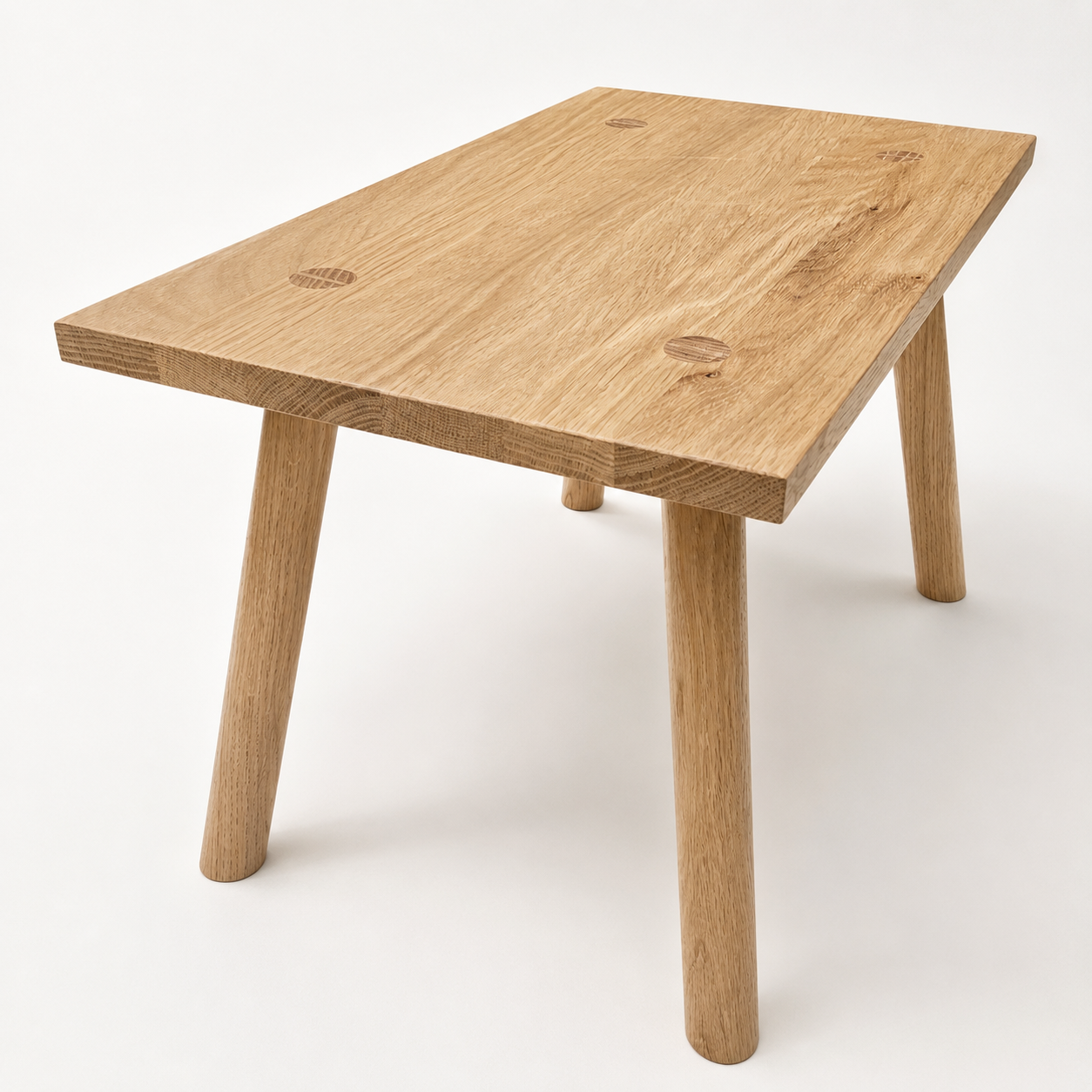 Low oak Scandinavian style stool