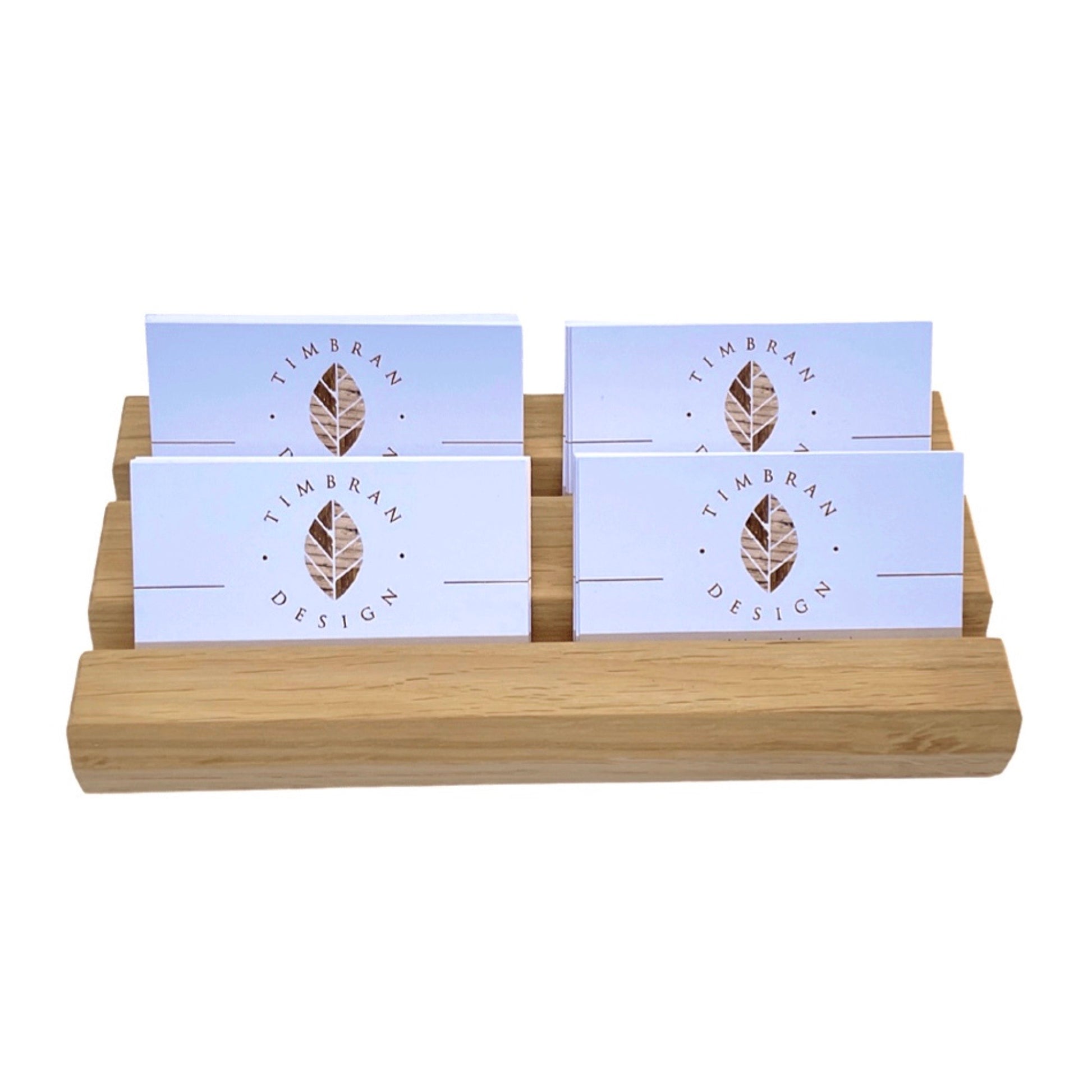 Handmade oak business card holder. Ideal for exhibitions and craft fairs.