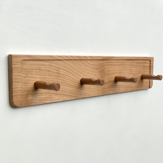 Oak peg rail, coat rack, peg hooks, wall mounted