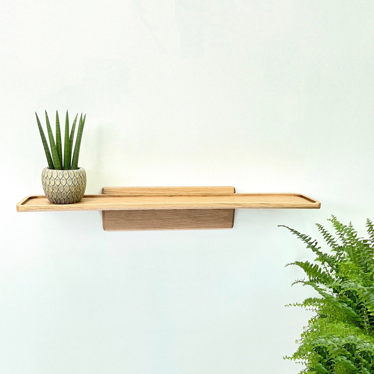 Oak scandinavian style wall shelf