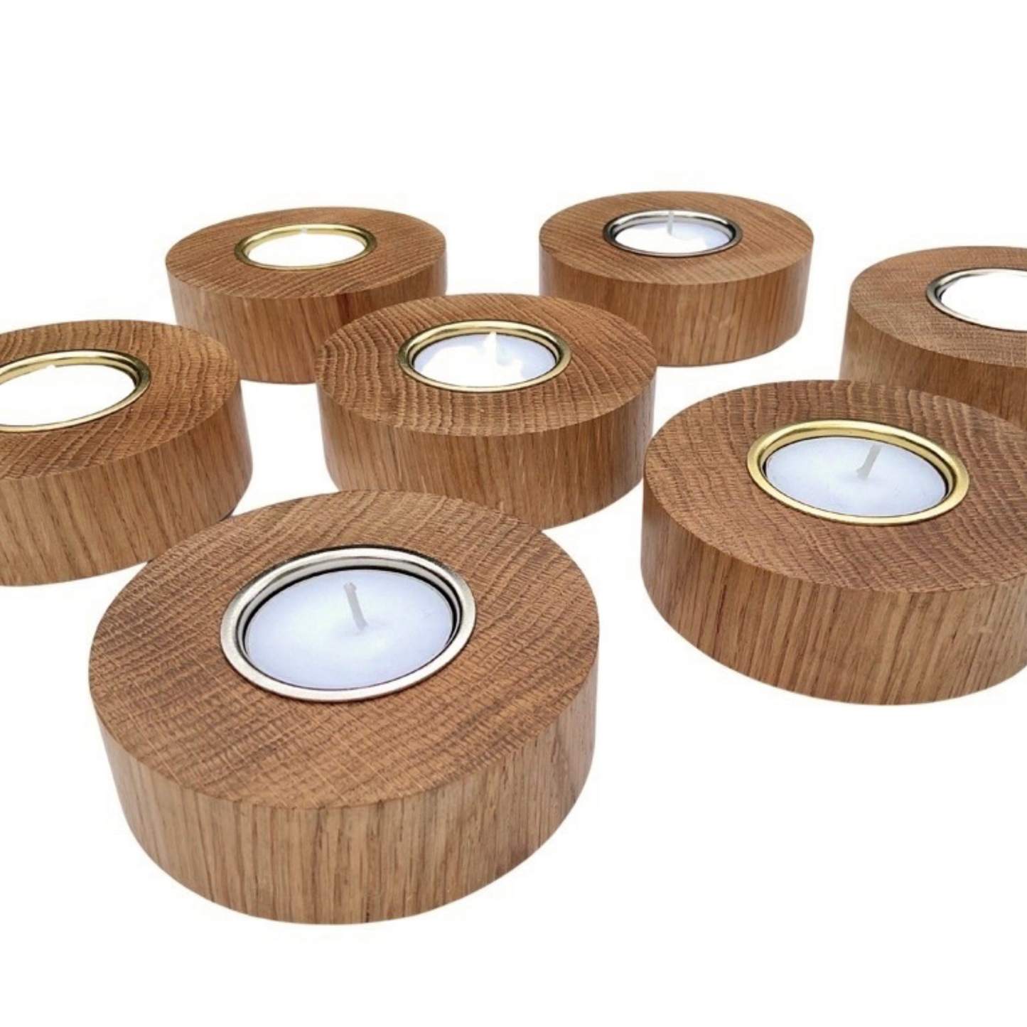 Round Oak Tea light Holder