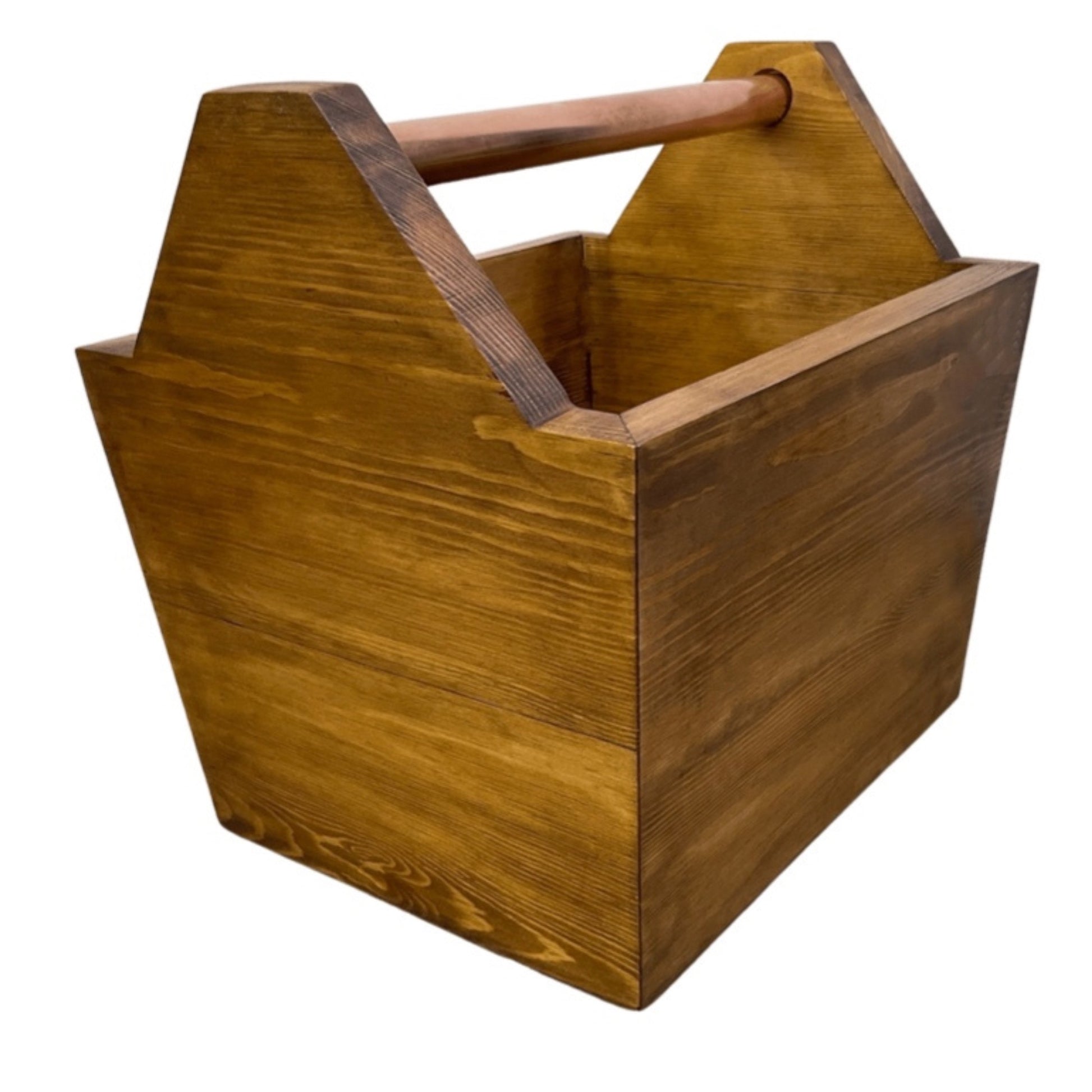 Indoor kindling storage box with copper handle