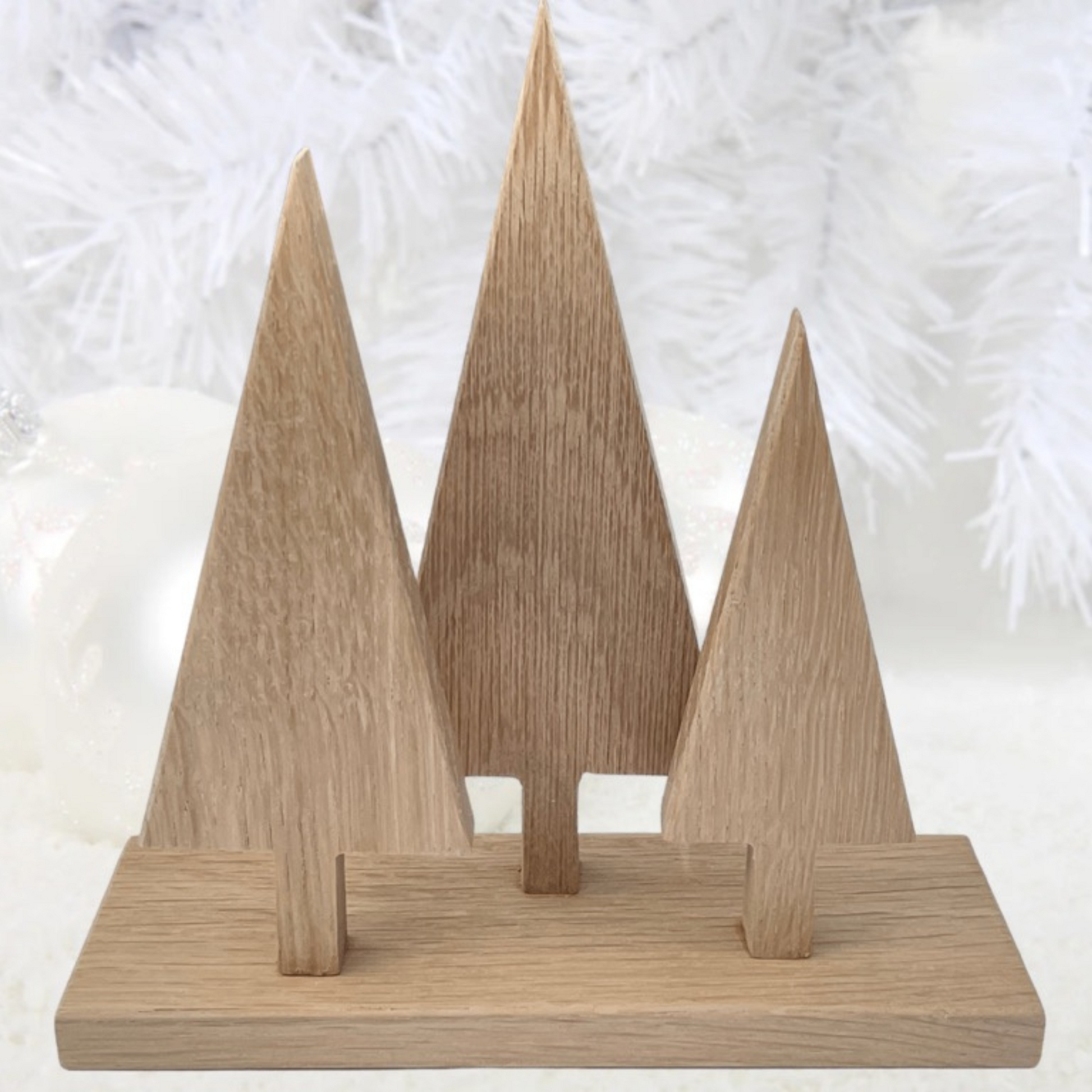 Scandinavian style wooden christmas tree decoration