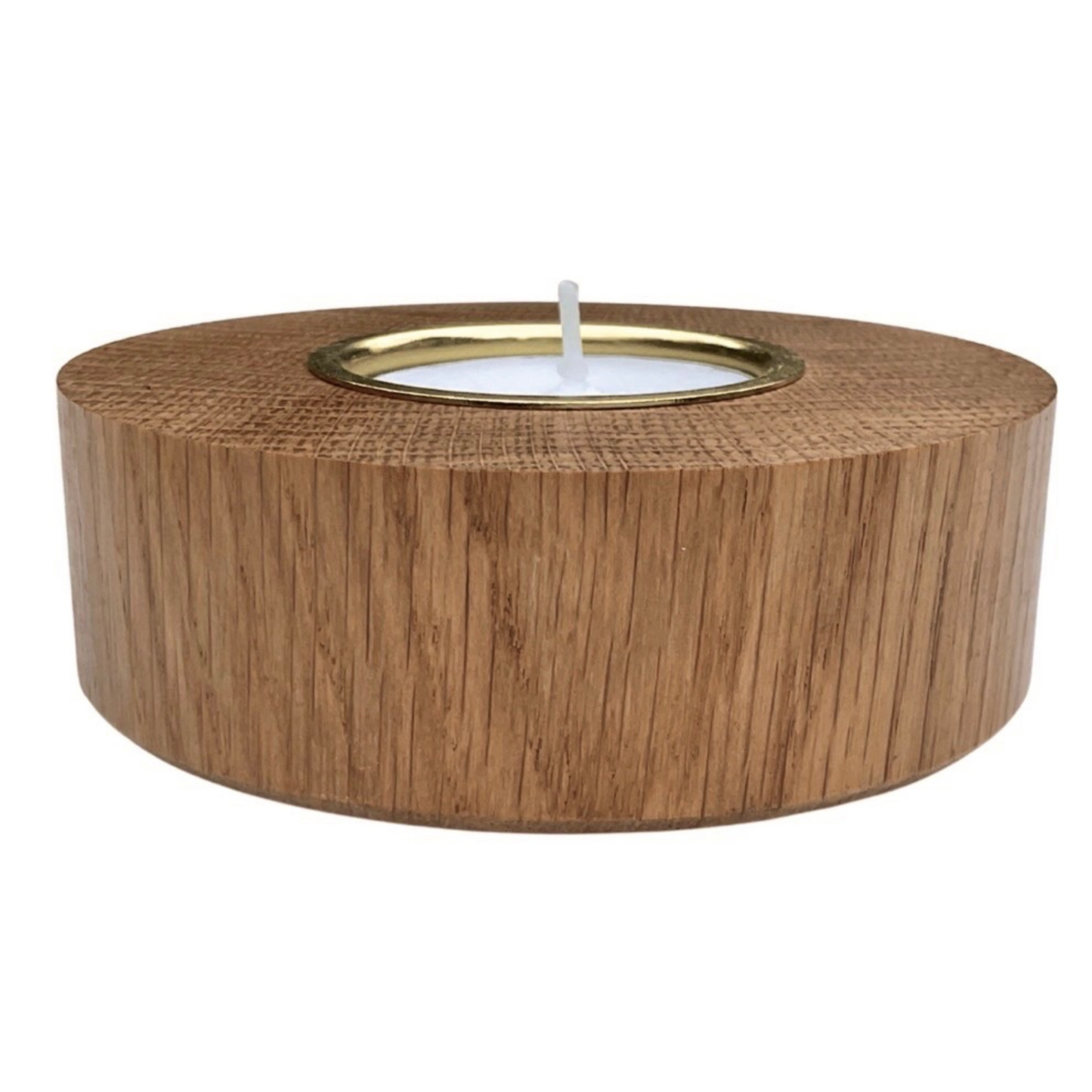 Handmade Round Oak Tea Light Holder