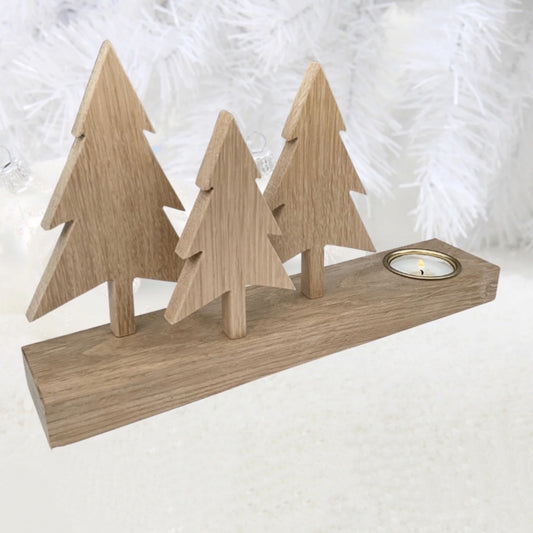 Wooden Christmas tea light holder