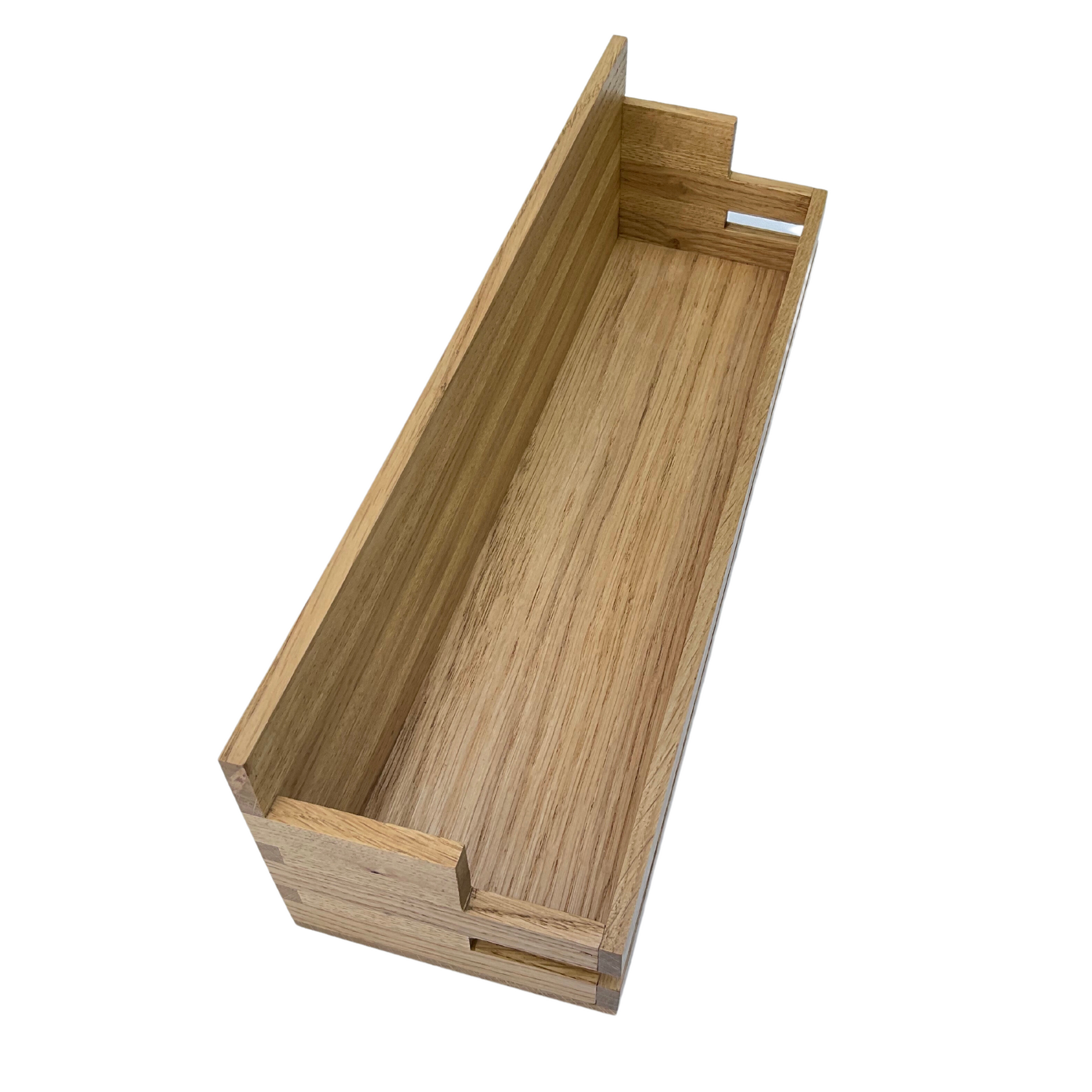 Tea and coffee canister shelf in oak