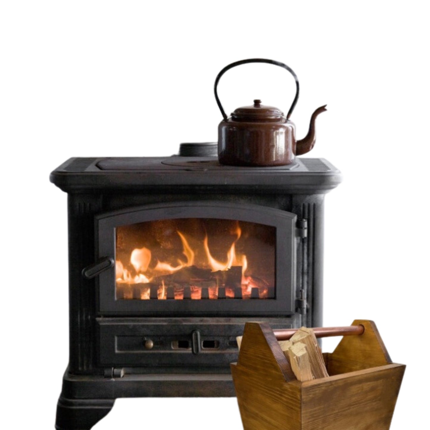 Kindling Storage Box with Wood Burning Stove