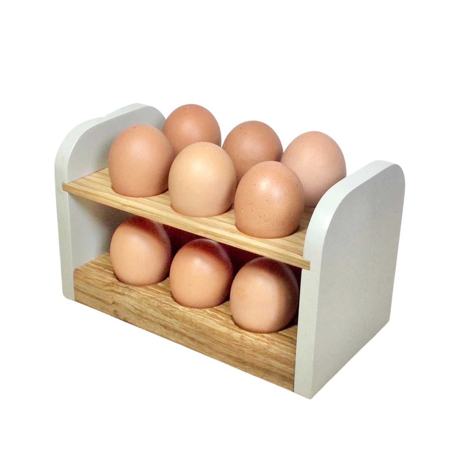 Egg Holder for Counter in Oak for 12 Fresh Eggs.