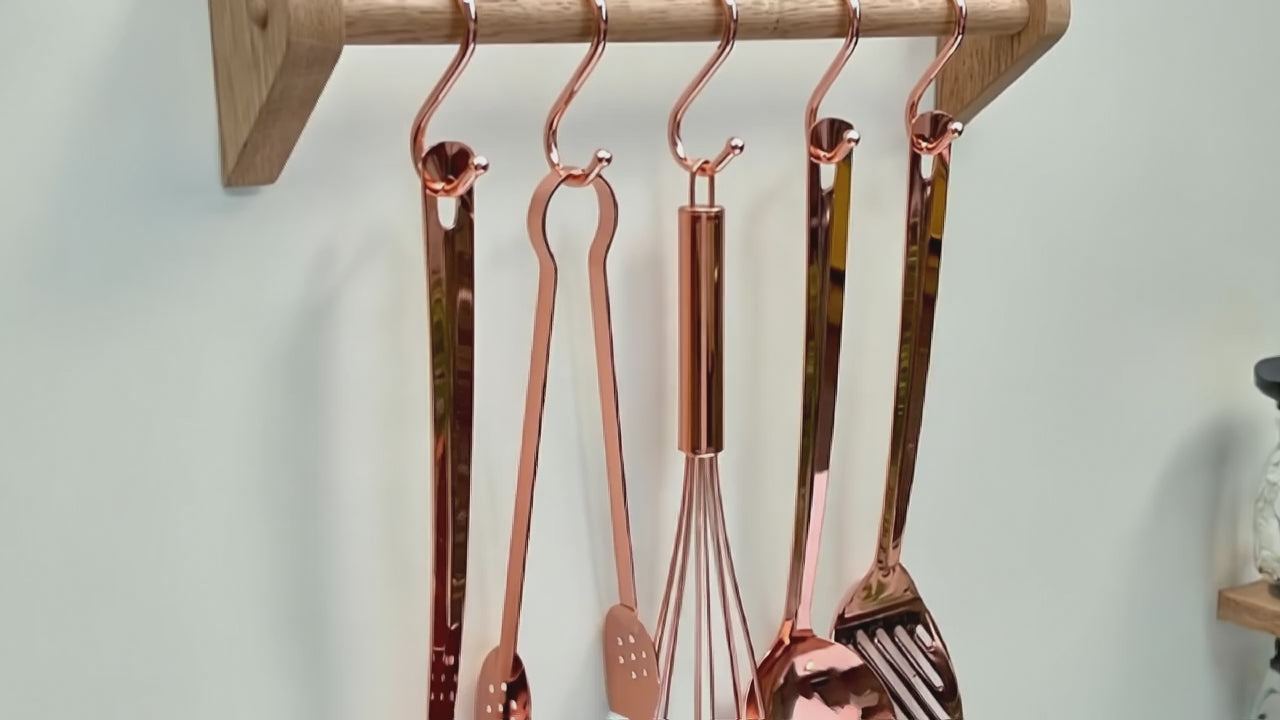 Video of the oak wall mounted kitchen rail