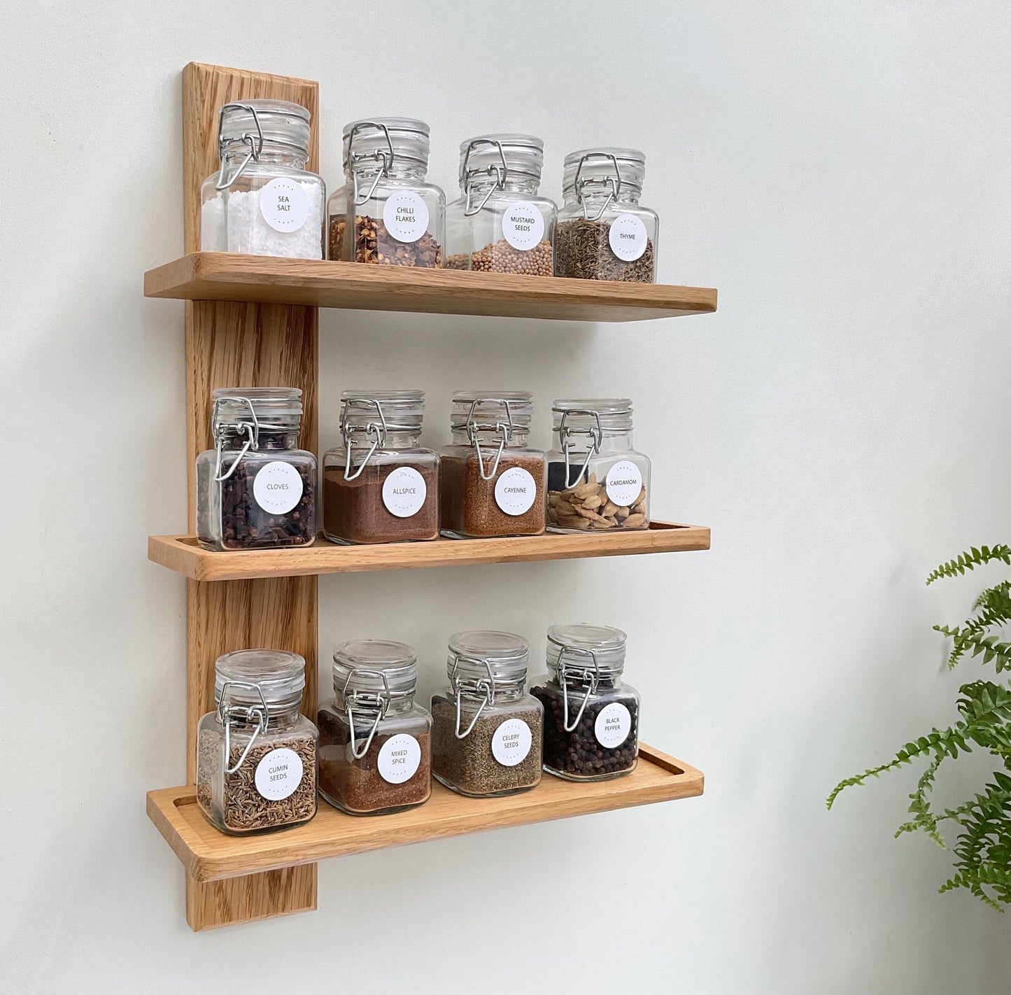 Wall Mounted Wooden Spice Rack