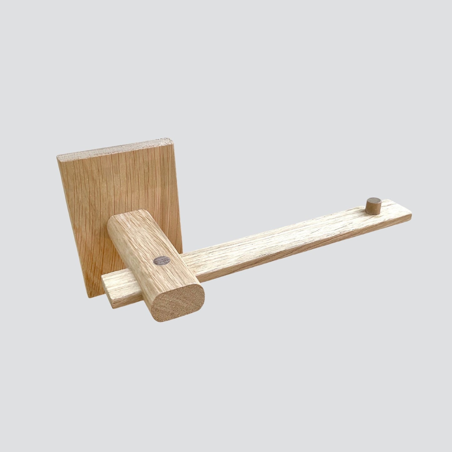 toilet roll holder in oak, wall mounted