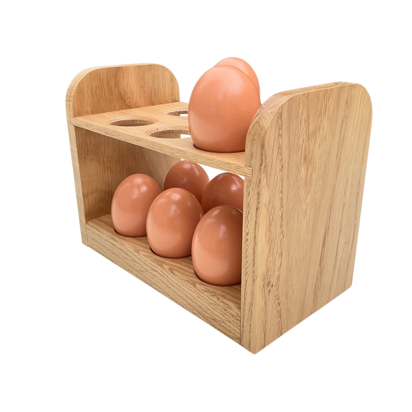 Egg storage rack in oak, hold up to 12 fresh eggs