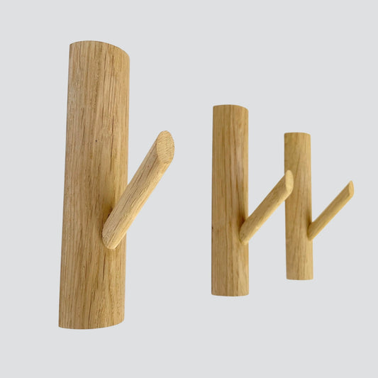 Oak coat hooks